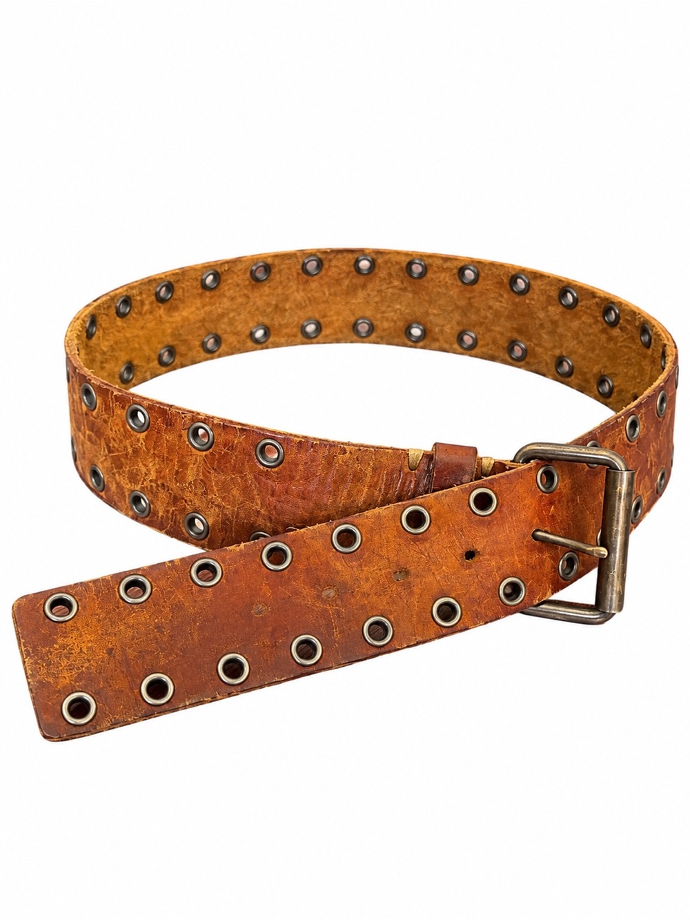 GAP Brown Leather Eyelet Belt - Picture 2 of 4